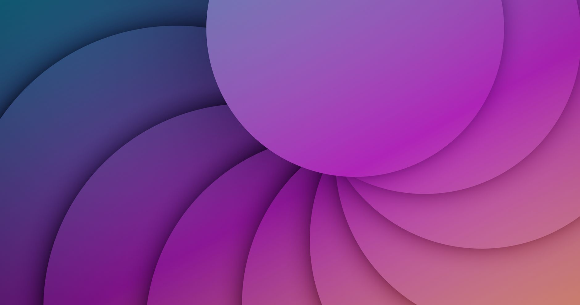 Vibrant abstract image featuring overlapping gradient circles in purple and pink hues.