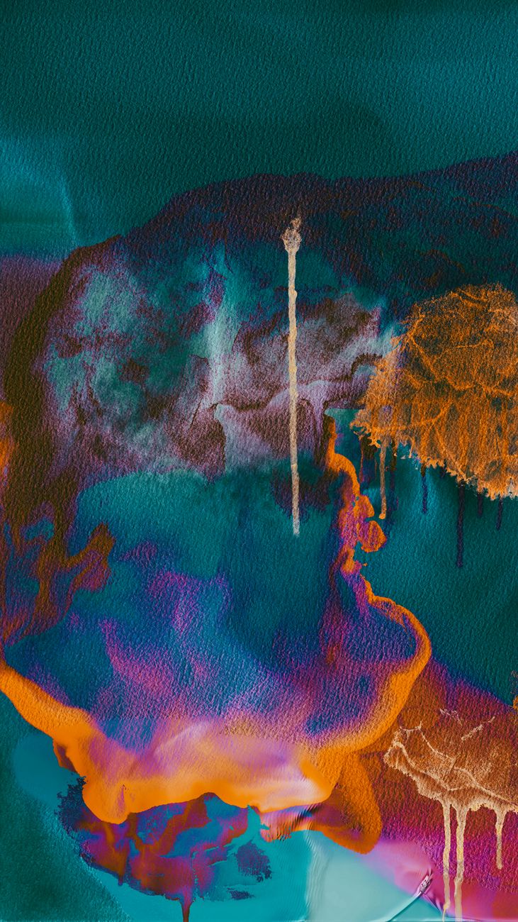 Dynamic abstract painting with vibrant colors and textures, showcasing modern artistic expression.
