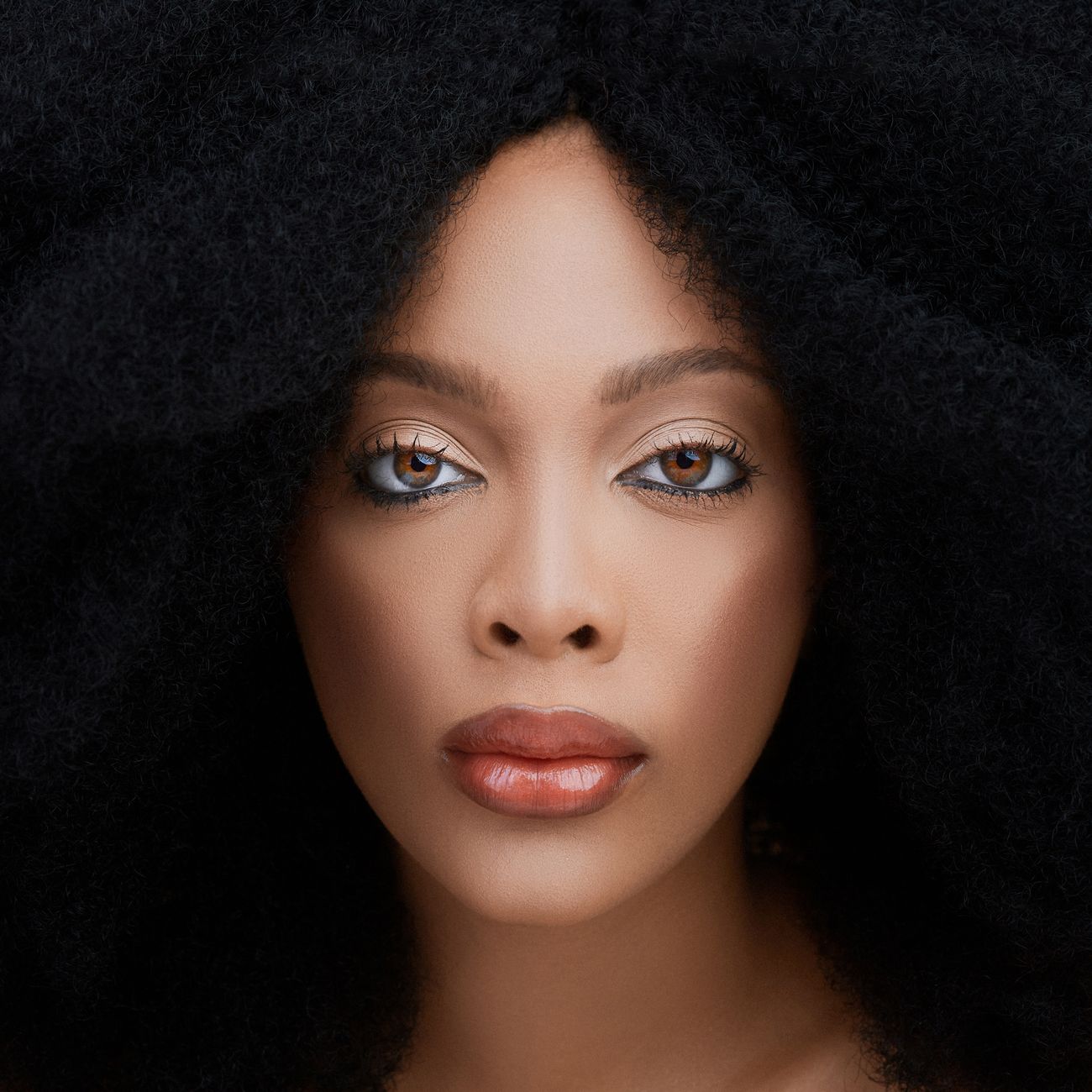 Close-up portrait of a beautiful woman with afro hair in Lagos.