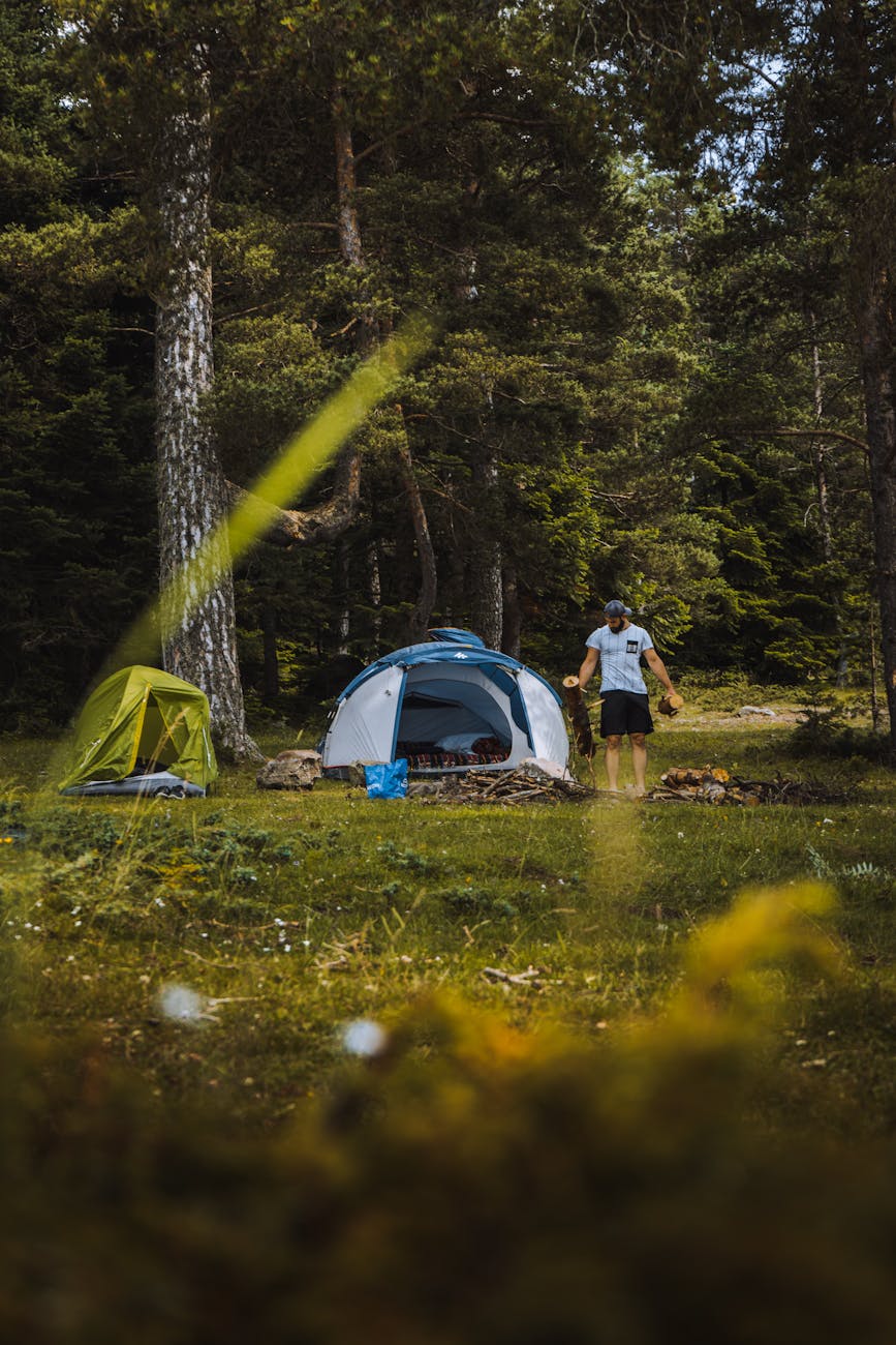 Explore a serene camping spot in Bolu, Türkiye with lush forests and a sense of adventure.
