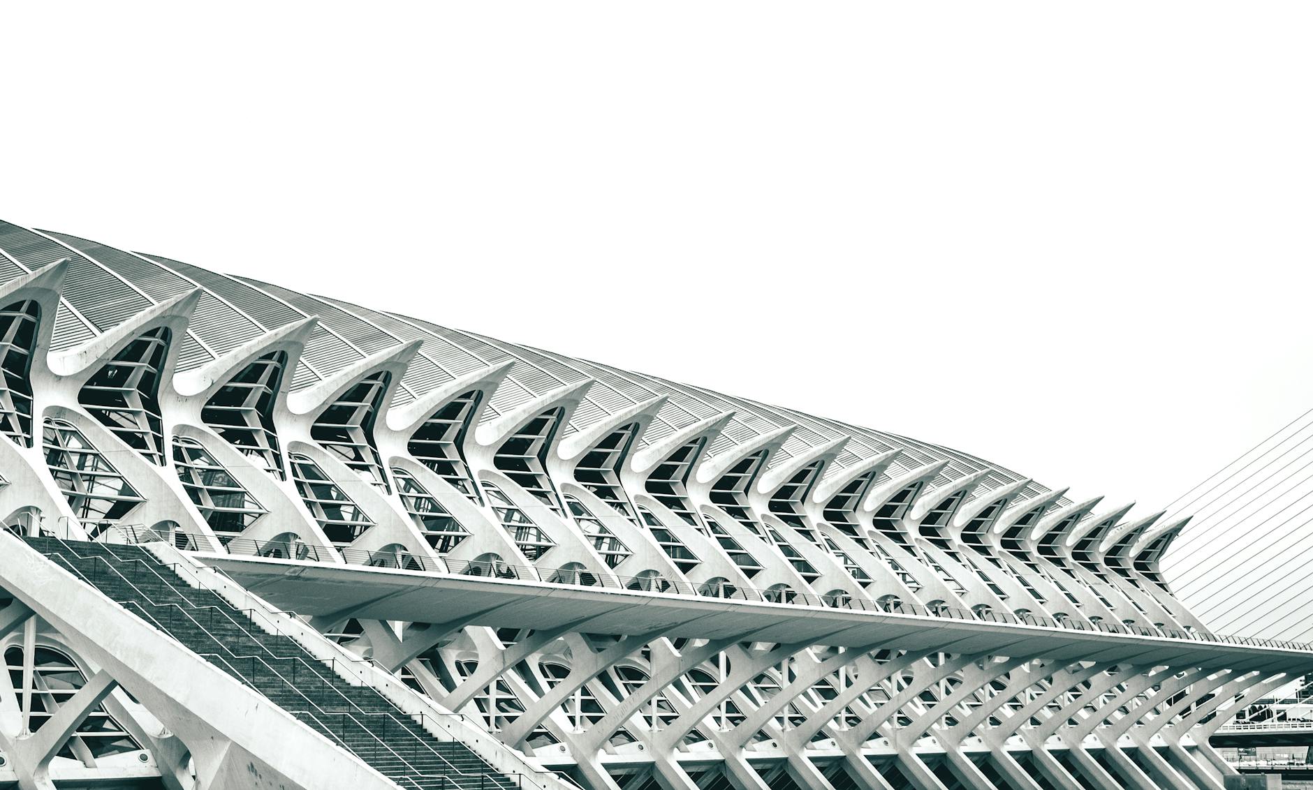 Modern and futuristic architectural structure in Valencia, Spain, showcasing innovative design.